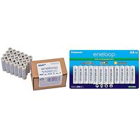 Panasonic eneloop AAA 2100 Cycle Ni-MH Pre-Charged Rechargeable Batteries 24 Pack & eneloop AA 2100 Cycle Ni-MH Pre-Charged Rechargeable Batteries, (package includes 16AA blue or 16AA white)