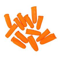 Exceart Disposable Finger Cots Latex Fingertips Protective Gloves Protector Cover Anti Scald Finger Protection 200g Size M (Orange)