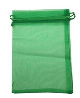 SUNGULF 50pcs Organza Pouch Bag Drawstring 5"x7" 13x18cm Strong Gift Candy B6ag Jewelry Party Wedding Favor (Dark Green)