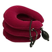 Cervical Neck Traction Device by ZMcarepro - Instant Pain Relief and Helps with Spine Alignment to Relief Chronic Neck and Shoulder Pain - Excellent Alternative for Pain Relieving Remedy (Red Rose)