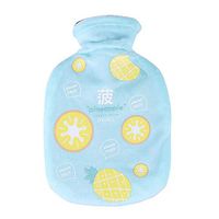 Healifty 1000ml Hot Water Bottle Hot Water Bag with Cloth Cover(Light Blue Pineapple)