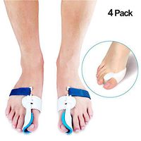 Bunion Corrector,Enjoyee 2 pcs Adjustable Velcro Bunion Splint Protector Sleeves kit,Toe Straightener for Hallux Valgus ,Hammer Toe Pain Relief with 2 pcs Gel Toe Separators