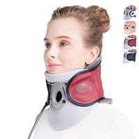Cervical Traction Device Cervical, Vertebra Retractor, Inflatable Neck Brace, for Medical Cervical Spine Care(Wine)