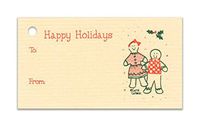 (15 Tags) Gingerbread Christmas TAN Gift Tags & Strings. Happy Holidays. to: from: Hang Tags
