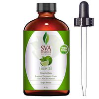 SVA Organics Lime Oil (4 Oz)- 100% Pure Natural Premium Therapeutic Grade for Skin Care, Hair Care, Massage, Aromatherapy, Scalp Massage