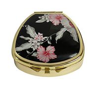 XUTAI Custom Personalized Fan Shape Stainless Steel Gold Glass Travel Pill Case Vitamin Decoration Box (Oriental Style)