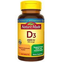 Nature Made Vitamin D3 2000 IU (50 mcg) Tablets, 100 Count for Bone Health† (Packaging May Vary)