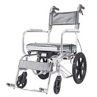 WLDQ Commode Chair,Toilet Chair Folding Self Propelled Wheelchair with Brake,Light Transport Aluminum Alloy Folding Transit Travel Wheelchai (Color : 2)