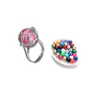 CHUYUN Diffuser Locket Ring with Crystals Essential Oils Stainless Steel Aromatherapy Diffuser Locket Ring