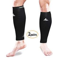 NEWMARK Compression Calf Sleeves for Men & Women (2pairs), Best Footless Compression Socks for Shin Splints, Leg Pain, Running, Nurses, Pregnancy, Plantar Fasciitis, Hiking, Cycling, Walking, Athletic