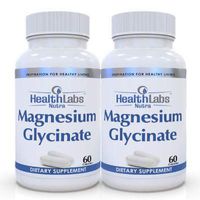 Health Labs Nutra Magnesium Glycinate Supplement (400 mg) Non-GMO, Gluten Free, Vegan | Natural Mood Enhancer, Helps Relieve Stress | Made in The USA | Pack of 2