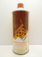 Johnson Wax Wood Rich Liquid Cleaner Maintainer Paneling Polish 32 oz 60% Full Vintage