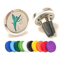 Tinkerbell Fairy Car Air Freshener Diffuser Vent Clip Locket Aromatherapy Essential Oils Great for Travel Pads Included