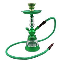Single Tube Crystal Acrylic Hookah Set, Arabian Hookah Set 14" Hose Removable Easy to Clean and Store Family Bar Club Party Outdoor Cafe,Green