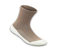 Orthofeet Padded Sole Non-Binding Non-Constrictive Circulation Seam Free Brown Bamboo Socks Brown, 3 Pack