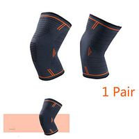 Lrufodya Athletics Knee Compression Sleeve (1 Pair) Support for Running, Jogging, Sports - Knee Brace for for Comfort–Helps with Hypermobility, Ligament Tear, Injuries (Orange, M)