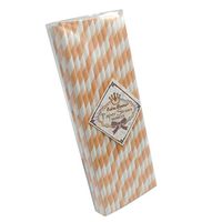 TrendBox 1 Box(50pcs) Reine Femme(TM) Strip Paper Straws for Drinking Birthday Wedding Baby Shower Party Celebration - Peach