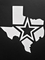 Chase Grace Studio Texas The Lone Star State Cowboy Vinyl Decal Sticker|White|Cars Trucks Vans SUV Laptops Wall Art|5.5" X 5.25"|CGS801