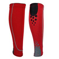Colorido 1 Pc Unisex Sport Elastic Compression Anti-slip Calf Leg Brace Support Sleeve size L (Red)
