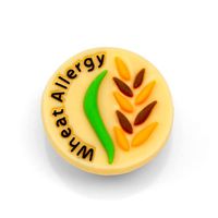 StickyJ USA Wheat Allergy Rubber Medical Bracelet Button for Children