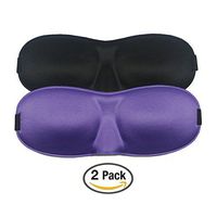 Eye Mask for Sleeping 3D Contoured Sleep Mask Super Soft Large Night Blindfold Eyeshade for Women Men, Suit for Insomnia Meditation Travel Shift work Nap Airplane-2 pcs (Purple&Black)
