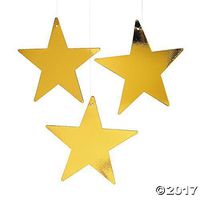 Fun Express Gold Star 12" Cutout - 1 Dozen Gold Foil Cardboard Star Cutouts