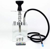 XZYP Arabian Modern Hookah, Square Acrylic Hookah Accessories, Glass Smoke Pot Charcoal Partition Kit Windproof Carbon Hookah Bowl
