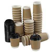 Nicesh 8 OZ Paper Coffee Cup with Lids, Disposable Coffee Cups, 50 Counts, F