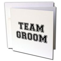 3dRose Team Groom, Black Text, White - Bachelor Party - Greeting Cards, 6 x 6", Set of 12 (gc_151269_2)