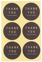 LeBeila Adhesive Thank You Stickers - Design Printed Labels 120 Pcs Party Favors Tags for Celebrating, Wedding, Birthday & Business Personalized Handmade Gift Seal Decoration (120 Packs, Black-Round)