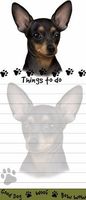 "Chihuahua Magnetic List Pads" Uniquely Shaped Sticky Notepad Measures 8.5 by 3.5 Inches