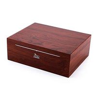 Lxc Smoking Set/Cigar Humidors Cigar Cabinet Imported Cedar Wood Solid Wood with Humidifier and Hygrometer Travel 40 Cigar Capacity Men's Gift Box (Color : Brown)