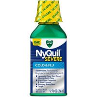 Vicks NyQuil Severe Cold & Flu Nighttime Relief Liquid (Pack of 12)