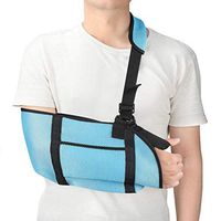 Adult Arm Sling Lightweight Shoulder Immobilizer with Breathable Mesh, Adjustable Arm Support Strap with Storage Space for Stabilise Arm, Injury Recovery and Shoulder Dislocations, One Size（Sky Blue）