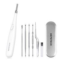 DEPSTECH Wireless Otoscope with Ear Pick Earwax Removal Curette Kit Plus Storage Box, Upgraded 3.9mm Ultra-Thin HD Ear Video Inspection Camera, Ear Scope with 6 Adjustable LED Lights