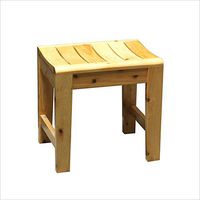 FU HOME Shower Seat for Bathroom Solid Wood Non-Slip Bench Square Waterproof Curved Wood Frame Structure Shower Stool Height 40cm