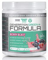 Generation Greens Powder | Organic Superfood Powder with Spirulina, Chlorella, Wheat Grass | 60 Powerful Super Foods, Probiotics, Enzymes | GMO Free (30 Serving, Berry Blast)