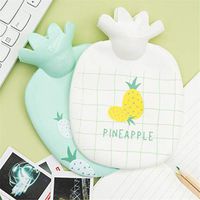 Portable Girl Student Fresh Pineapple Hot Water Bottle Two-Piece Set, Winter Gift, Explosion-Proof Water Injection Plastic Hand Warmers