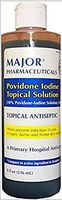 Major Providone Iodine, Solution, 10%, 8 Fluid Ounces Per Bottle (2 Bottles)