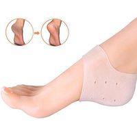 Gel Heel Protector Plantar Fasciitis Cushion Sleeve for Cracked Dry Foot Skin - Best for Protecting Your Sore Feet from The Aches & Pains of Plantar Fasciitis, Foot Pain (White)
