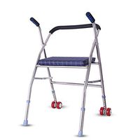 MYLW Folding Walker,Adult Walker Multifunctional Adjustable Height,Lightweight and Portable for Adult Elderly and Handicap,Wheeled