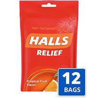 HALLS Tropical Fruit Flavor Cough DropsIncludes twelve 30 ct. bags of HALLS Tropical Fruit Flavor Cough Drops.