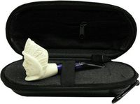 Miniature Meerschaum Pipe - Native American CHIEF w/ Zippered Hard Cover Case