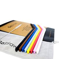 Reusable Silicone Drinking Straws | Set of 8 Standard Regular Size Straw Non-Rubber, BPA Free with Cleaning Brush and Microfiber Pouch by GoStraw