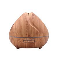 Portable Mini Ultrasonic Aroma Humidifier,400ml Wood Grain Cool Mist Aromatherapy Essential Oil Diffuse,4 Timer Settings, Adjustable 7 Color LEDs,for Yoga Spa Home Office Bedroom (Khaki, US Plug)