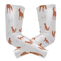 LEVEIS Fox Pattern Arm Sleeves UV Protection for Men Women Sunblock Protective Gloves Running Golf Cycling Driving Long Arm Cover 1 Pair