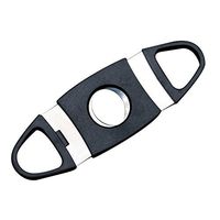 Black Plastic Guillotine Cigar Cutter, Sharp Blade for a Precise Perfect Cut, Cigar Punch Keychain, Best for Gift