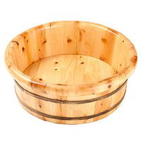ANHPI Foot Bath Barrel Wooden Foot Basin Health Massage Insulation Home Foot Tub,A-Diameter41.0cmHeight15.0cm