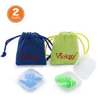 Reusable Silicone Ear Plugs for Sleeping, Vickay 2 Pairs Ultra Soft Noise Reduction Earplugs 32dB NRR Hearing Protection for Swimming, Snoring, Shooting with 2 Storage Cases+2 Travel Pouches