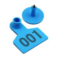 M.Z.A Pig Ear Tags Numbered Ear Tags for Pigs Hogs Sheep Cows Goats Animal Calf Livestock Ear Tag 001-100, Blue